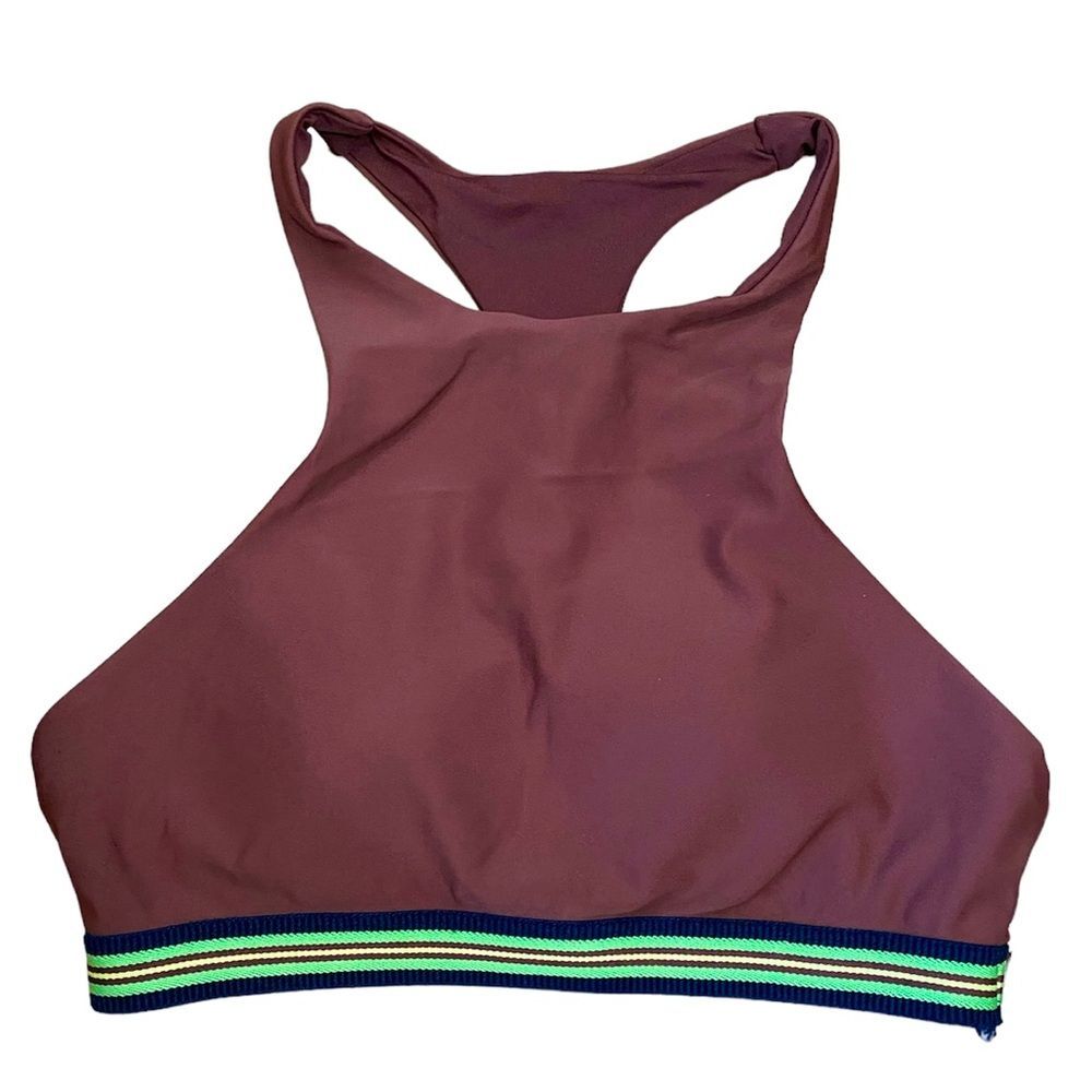 Aerie Brown High Neck Racerback Bikini Top Size Medium